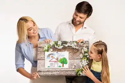 Tablă de plută cu model Flori pe lemn