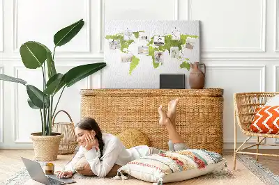 Hartă a lumii din plută cu design în acuarelă