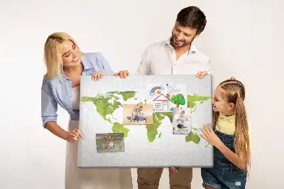 Hartă a lumii din plută cu design în acuarelă