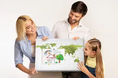 Hartă a lumii din plută cu design în acuarelă