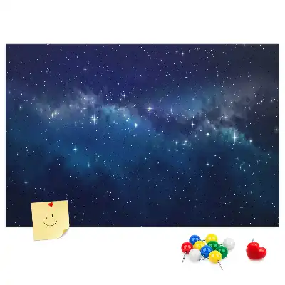 Tablă de plută cu design stelar pe fond închis