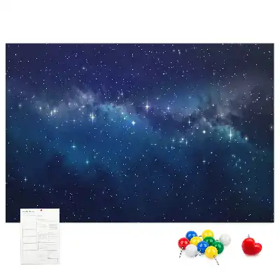 Tablă de plută cu design stelar pe fond închis