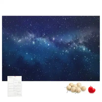 Tablă de plută cu design stelar pe fond închis