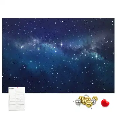 Tablă de plută cu design stelar pe fond închis