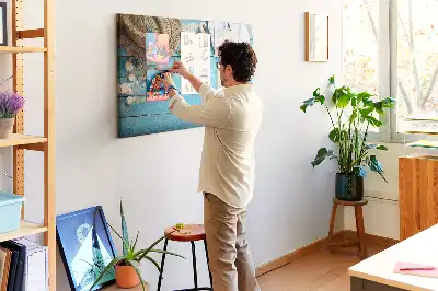 Tablă de plută cu design pălărie și șlapi