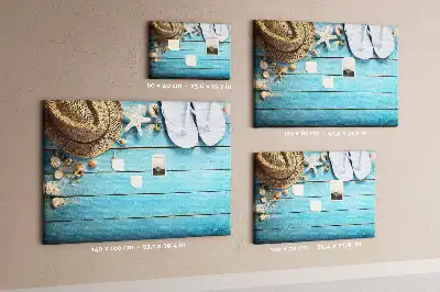 Tablă de plută cu design pălărie și șlapi