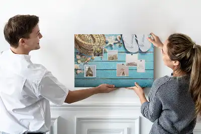 Tablă de plută cu design pălărie și șlapi