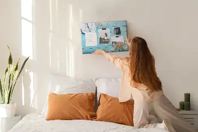 Panou din plută cu model scoici pe lemn