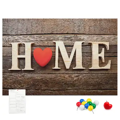 Tablă din plută cu mesajul Home
