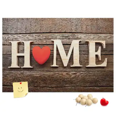 Tablă din plută cu mesajul Home