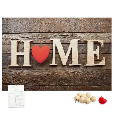 Tablă din plută cu mesajul Home