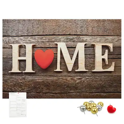 Tablă din plută cu mesajul Home