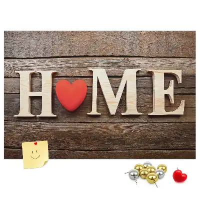 Tablă din plută cu mesajul Home
