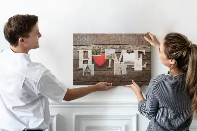 Tablă din plută cu mesajul Home