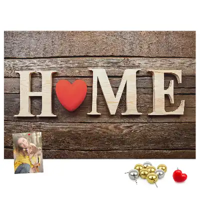Tablă din plută cu mesajul Home