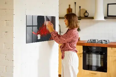 Tablă magnetică roșie pentru condimente