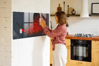 Tablă magnetică roșie pentru condimente