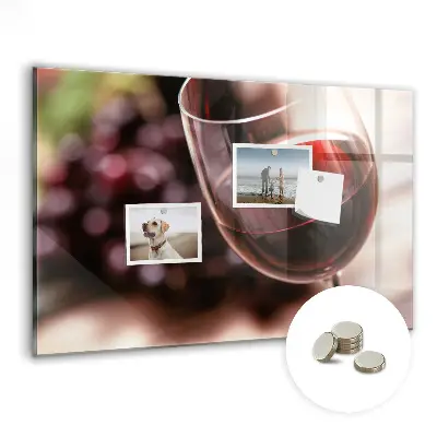Tablă magnetică în formă de pahar de vin roșu