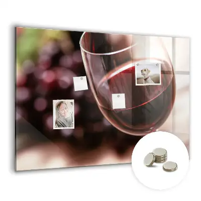 Tablă magnetică în formă de pahar de vin roșu