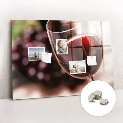 Tablă magnetică în formă de pahar de vin roșu