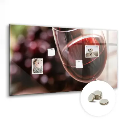 Tablă magnetică în formă de pahar de vin roșu