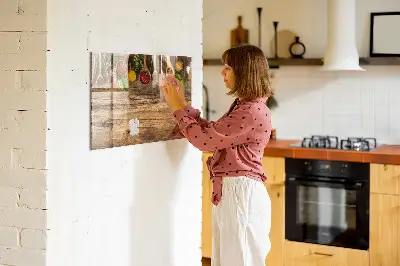 Tablă magnetică pentru copii cu linguri de condimente
