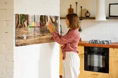 Tablă magnetică pentru copii cu linguri de condimente