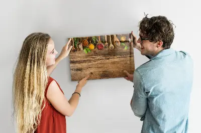 Tablă magnetică pentru copii cu linguri de condimente