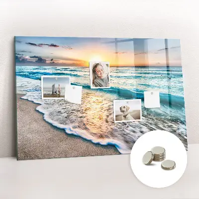 Tablă magnetică pentru copii cu model plajă și nisip