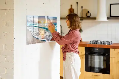 Tablă magnetică pentru copii cu model plajă și nisip