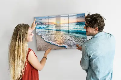 Tablă magnetică pentru copii cu model plajă și nisip
