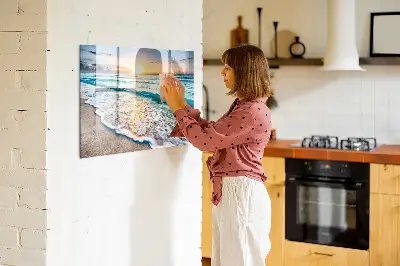Tablă magnetică pentru copii cu model plajă și nisip