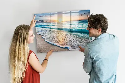 Tablă magnetică pentru copii cu model plajă și nisip