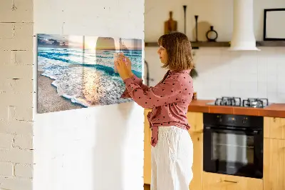 Tablă magnetică pentru copii cu model plajă și nisip