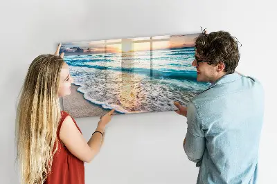 Tablă magnetică pentru copii cu model plajă și nisip