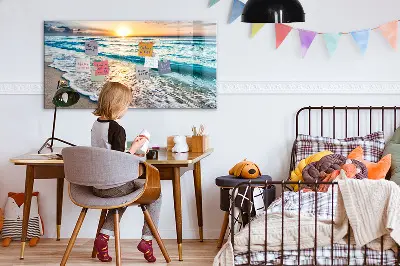 Tablă magnetică pentru copii cu model plajă și nisip