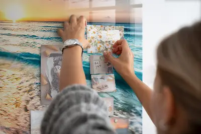 Tablă magnetică pentru copii cu model plajă și nisip