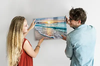 Tablă magnetică pentru copii cu model plajă și nisip