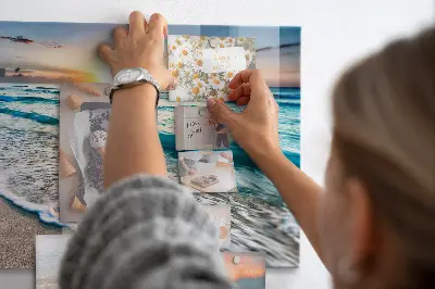 Tablă magnetică pentru copii cu model plajă și nisip