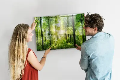 Tablă magnetică cu model de pădure și copaci