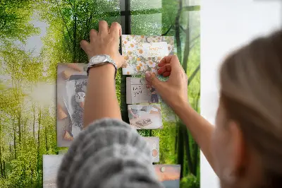 Tablă magnetică cu model de pădure și copaci
