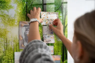 Tablă magnetică cu model de pădure și copaci