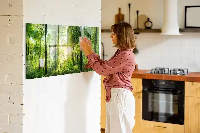 Tablă magnetică cu model de pădure și copaci