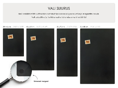 Tablă magnetică pentru colecția de magneți de 30 x 70 cm
