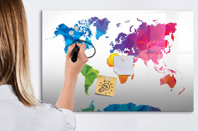 Tablă cu marker Harta lumii abstractă