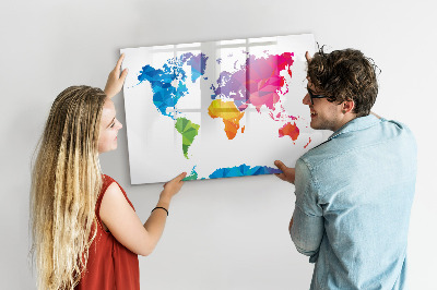 Tablă cu marker Harta lumii abstractă