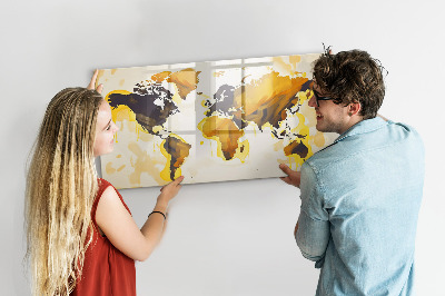Tablă magnetică copii Harta lumii abstractă