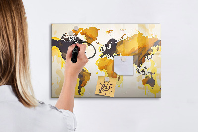 Tablă magnetică copii Harta lumii abstractă