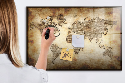 Tablă magnetică de scris Harta lumii vechi