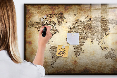 Tablă magnetică de scris Harta lumii vechi